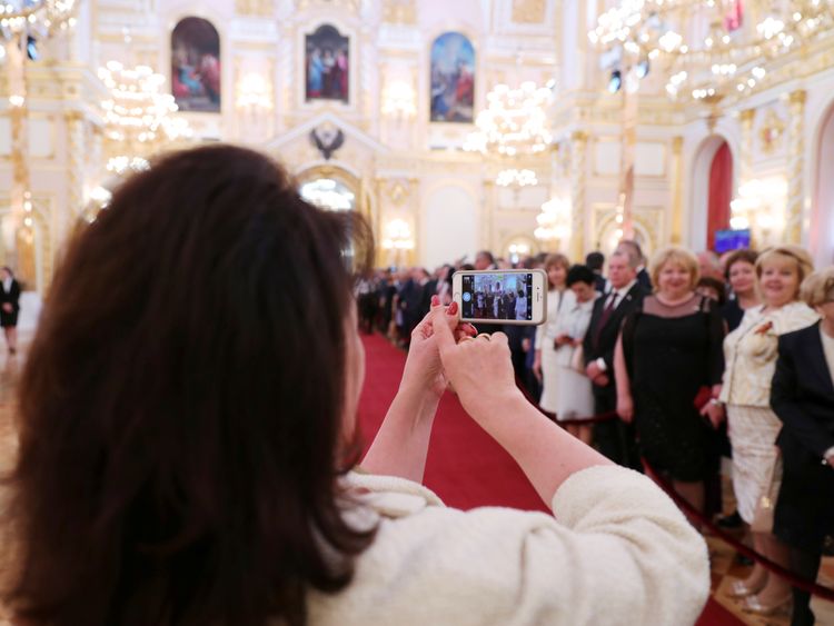 Guests gather before a ceremony to inaugurate Vladimir Putin as President of Russia at the Kremlin in Moscow, Russia May 7, 2018. Sputnik/Mikhail Klimentyev/Kremlin via REUTERS ATTENTION EDITORS - THIS IMAGE WAS PROVIDED BY A THIRD PARTY.