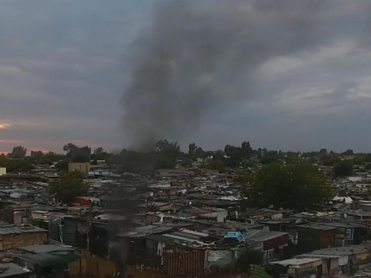 Diepsloot slum is on the edge of on the edge of Johannesburg