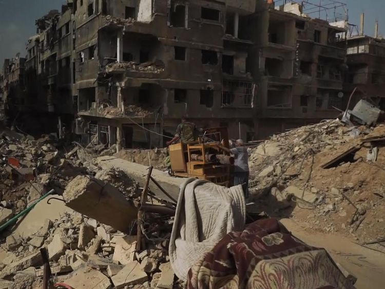 The city has been left in ruins after ISIS were removed