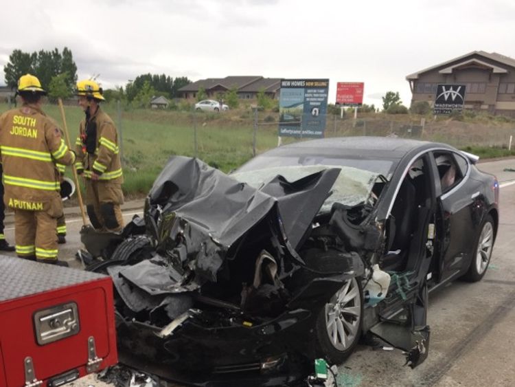 Police have reported the crash to the national safety board. Pic: South Jordan Police Department
