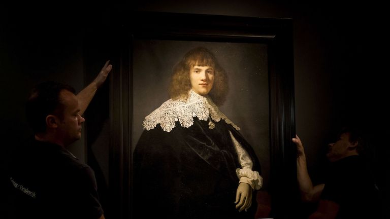 &#39;Portrait of a Young Gentleman&#39; by Rembrandt van Rijn in The Hermitage Museum, Amsterdam