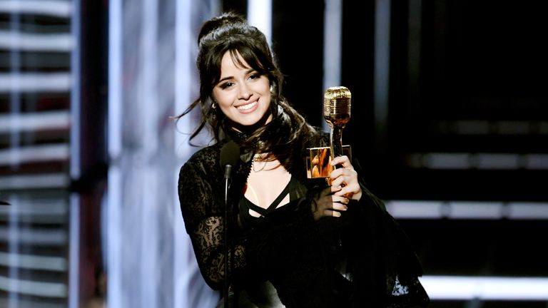 Camilla Cabello received a Billboard Chart Achievement Award in Las Vegas on Monday night