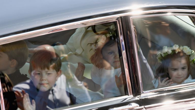 Prince Harry, Duke of Sussex and Meghan, Duchess of Sussex leave Windsor Castle in the Ascot Landau carriage during a procession after getting married at St Georges Chapel on May 19, 2018 in Windsor, England. Prince Henry Charles Albert David of Wales marries Ms. Meghan Markle in a service at St George&#39;s Chapel inside the grounds of Windsor Castle. Among the guests were 2200 members of the public, the royal family and Ms. Markle&#39;s Mother Doria Ragland.