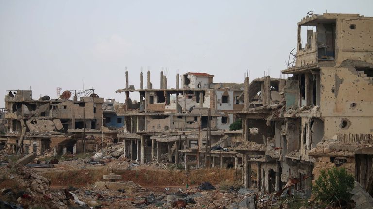 The rebel-held areas of Daraa have been devastated by government shelling