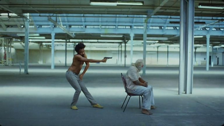 Gambino adopts what could be portrayed as a Jim Crow stance