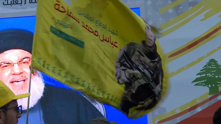 Hezbollah leader Hassan Nasrallah addressed supporters in the Bekaa Valley via video link