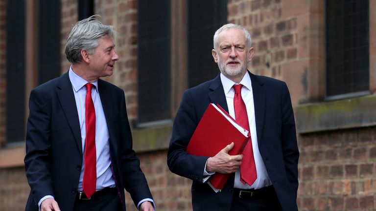 Jeremy Corbyn with Scottish Labour leader Richard Leonard