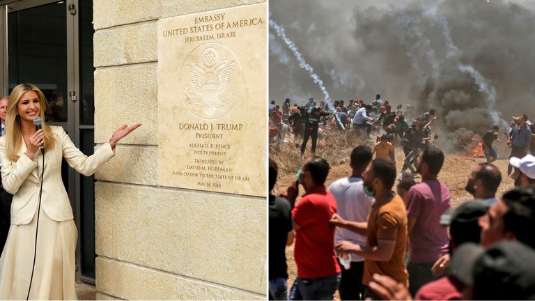 Ivanka Trump officially opens the embassy as clashes roar on in Gaza