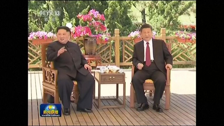 Kim Jong Un meets Xi Jinping