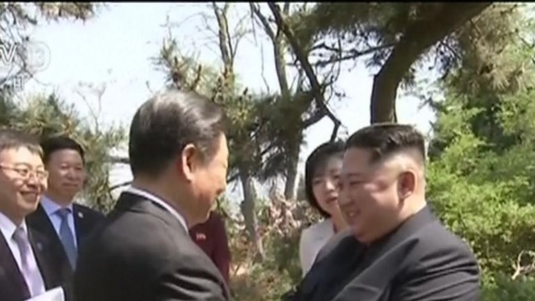 Kim Jong Un and Xi Jinping meet in China
