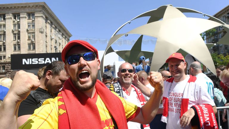 Liverpool&#39;s army of fans are already creating an atmosphere in Kiev as the clubs bids for a sixth European Cup