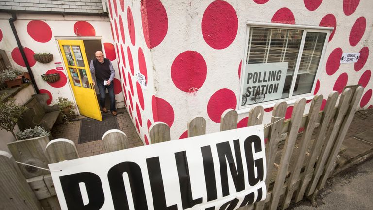 A polling station in Sheffield