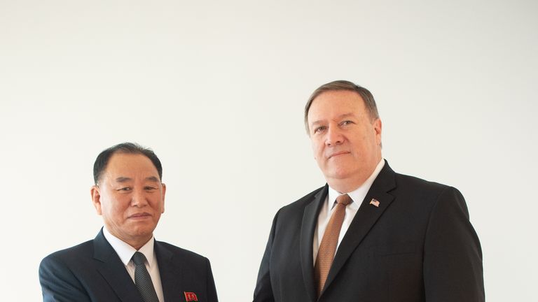 North Korea Vice-Chairman Kim Yong Chol meets with United States Secretary of State Mike Pompeo