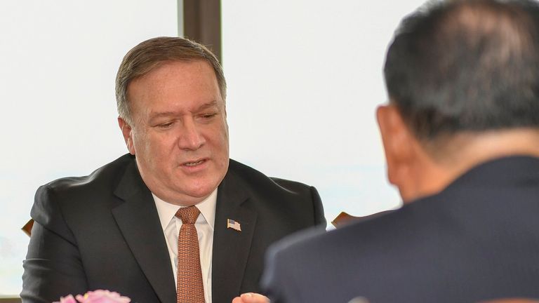 Mike Pompeo said there had been "substantive talks with the team from NorthKorea."