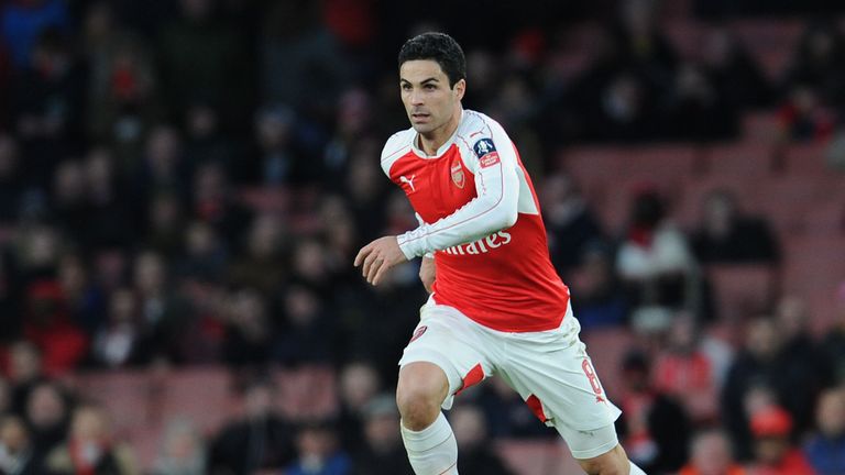 Mikel Arteta pictured during his spell in midfield at Arsenal two years ago