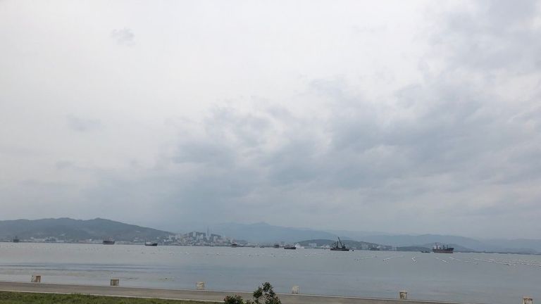 The view of Wonsan from the new airport. Pic: Tom Cheshire
