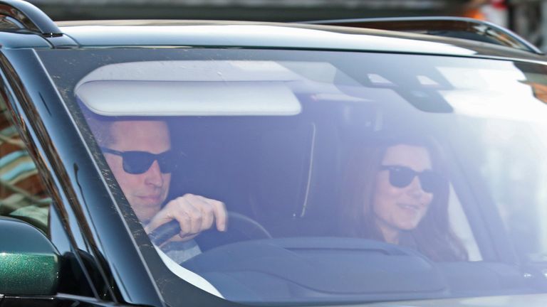 Prince William and Kate Middleton were wearing dark glasses as they returned home for last night&#39;s royal wedding reception