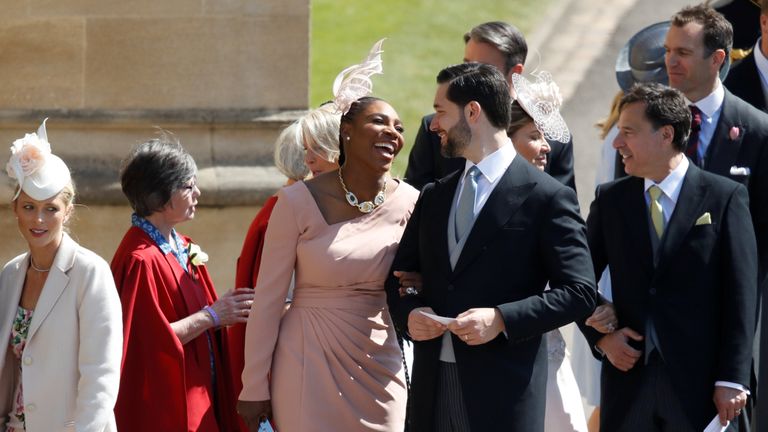 US tennis player Serena Williams and her husband US entrepreneur Alexis Ohanian