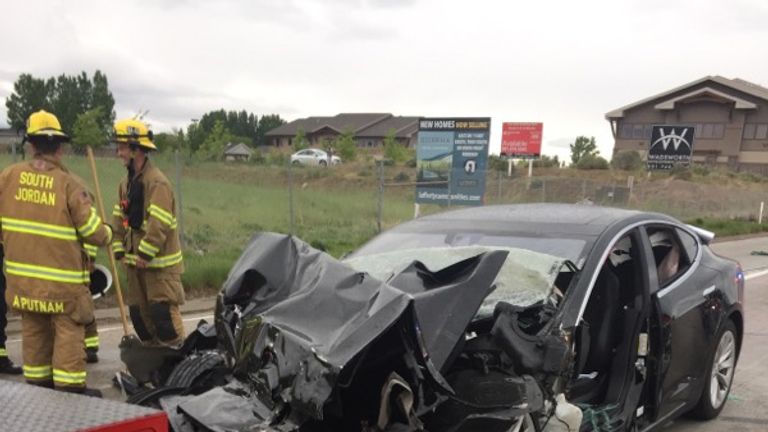 Police have reported the crash to the national safety board. Pic: South Jordan Police Department