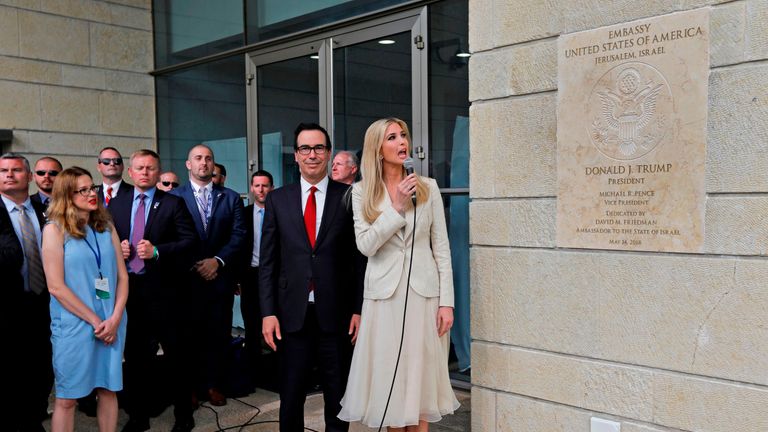 Ivanka Trump at the opening of the US embassy in Jerusalem