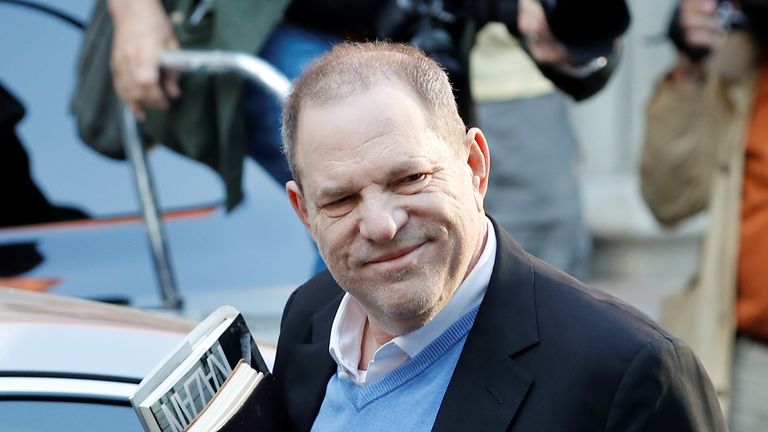 Film producer Harvey Weinstein arrives at the 1st Precinct in Manhattan in New York, U.S., May 25, 2018. REUTERS/Mike Segar