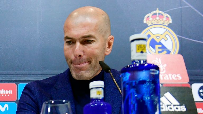 Zinedine Zidane pictured as he told the world he was quitting Real Madrid