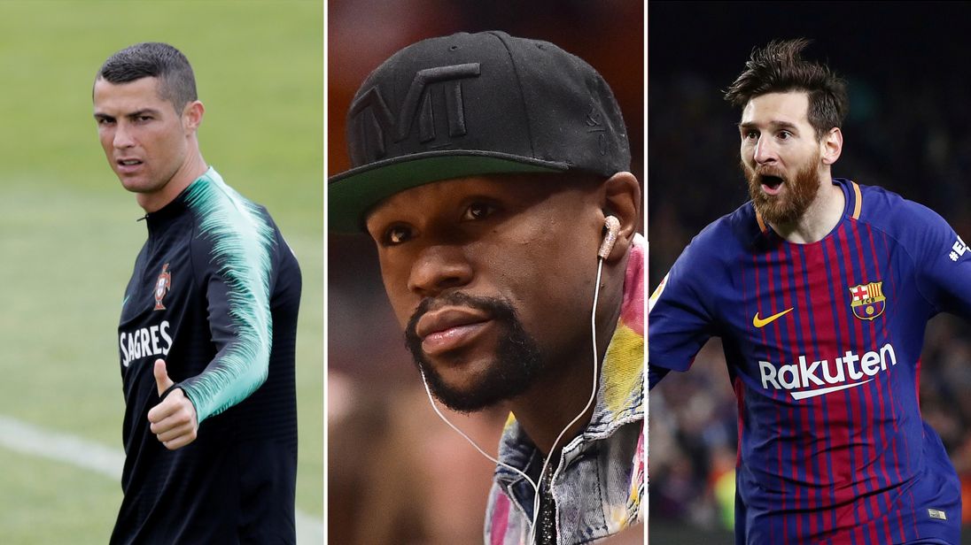 Cristiano Ronaldo, Floyd Mayweather Jr and Lionel Messi are among the top three highest-earning athletes