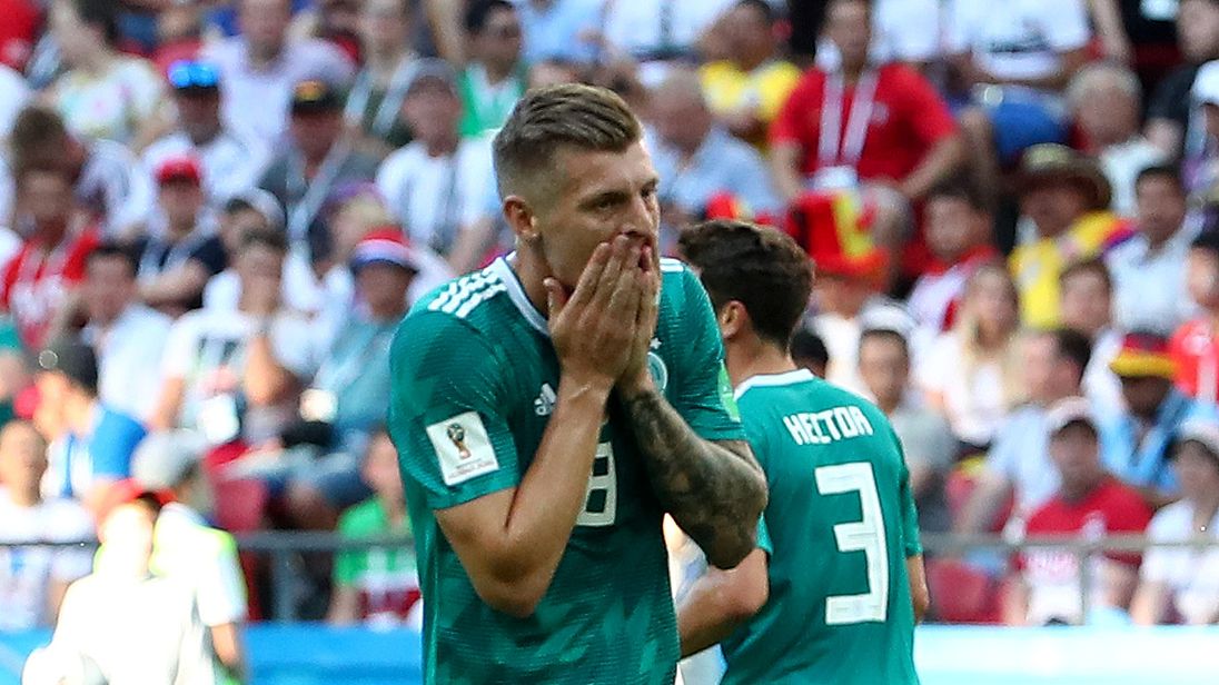 Germany's Toni Kroos after a missed chance