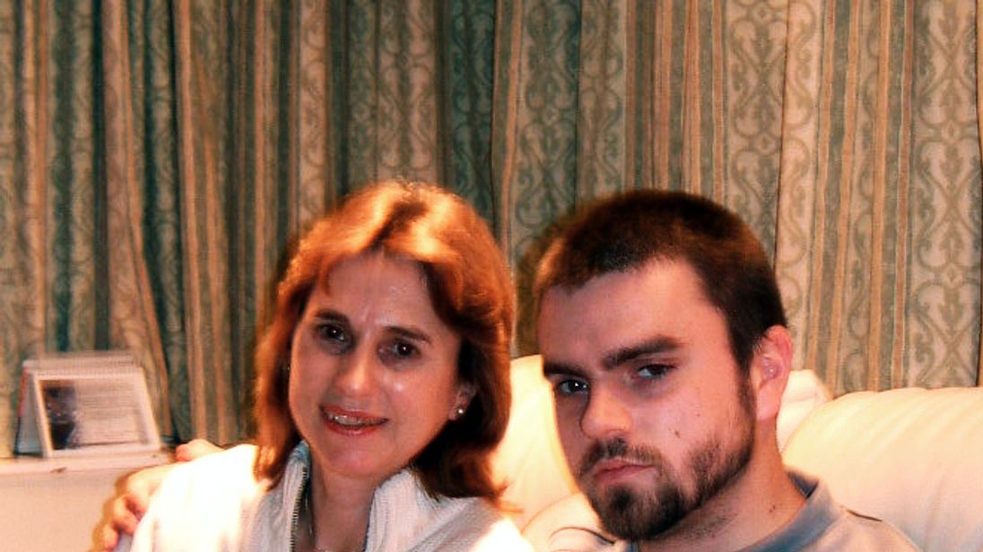 Janie Hamilton with her son James, who became addicted to cannabis. Pic: Family handout