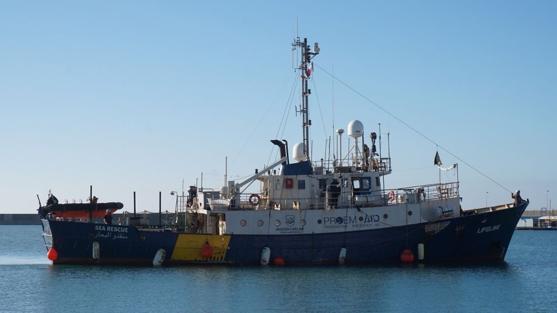 Migrant rescue vessel Lifeline stranded with no port