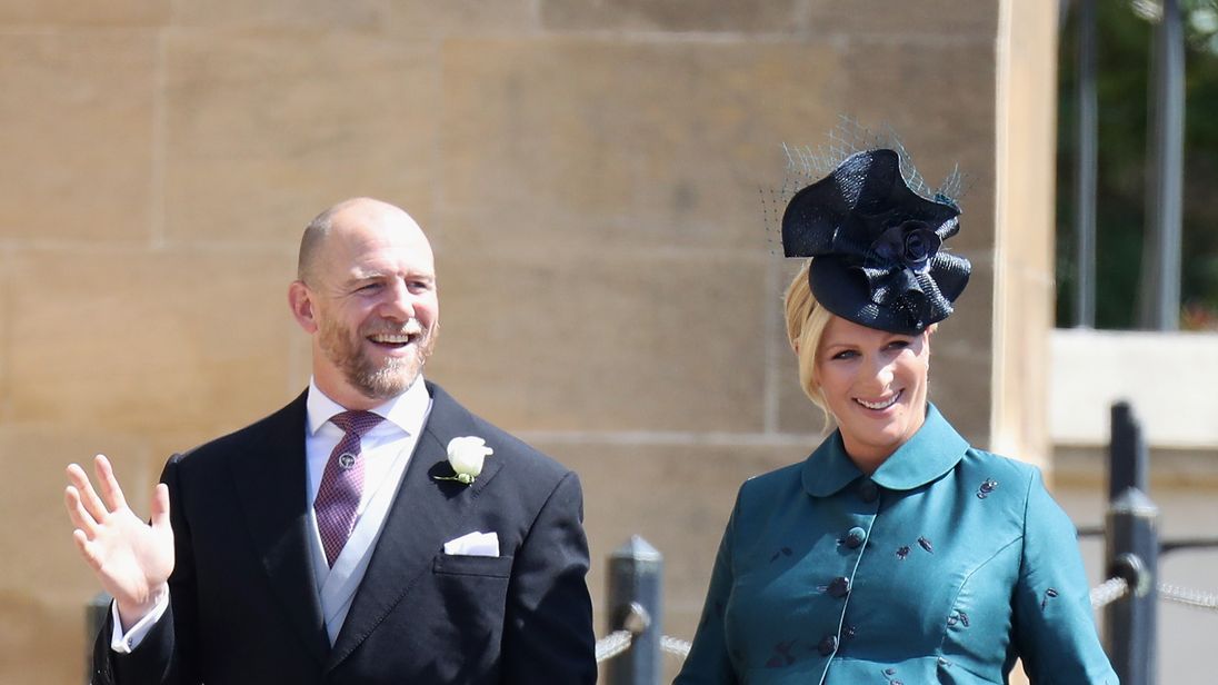 Mike and Zara Tindall attend the wedding of Prince Harry to Ms Meghan Markle at St George&#39;s Chapel, Windsor Castle on May 19, 2018 in Windsor, England