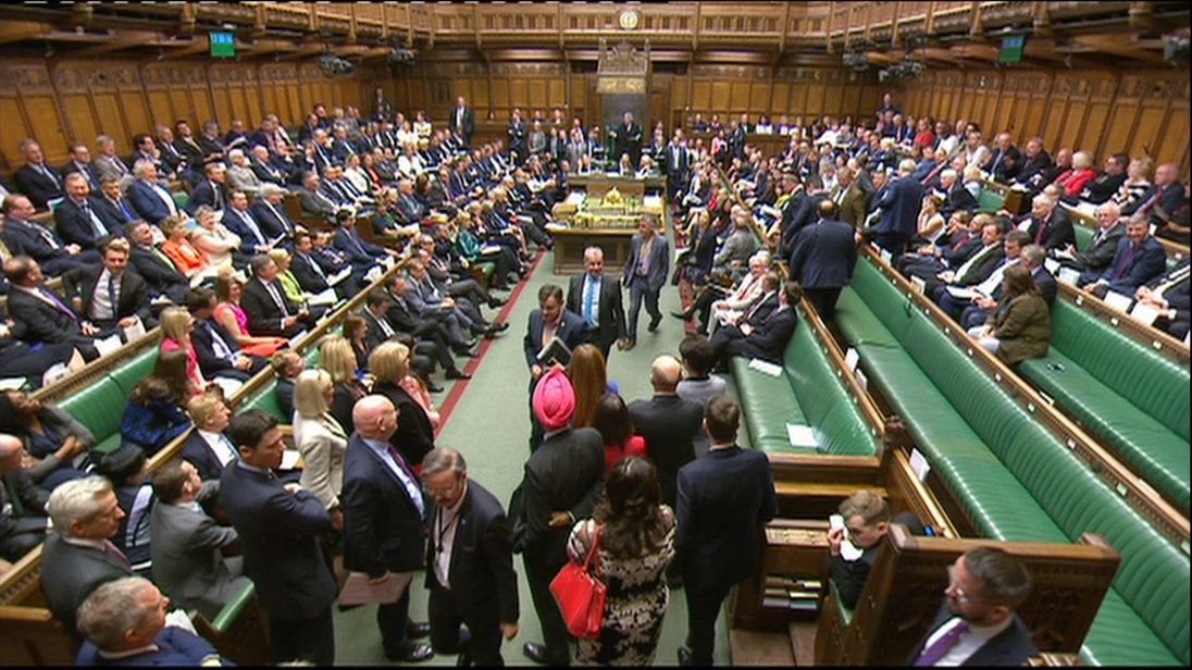 SNP MPs empty their benches in the House of Commons