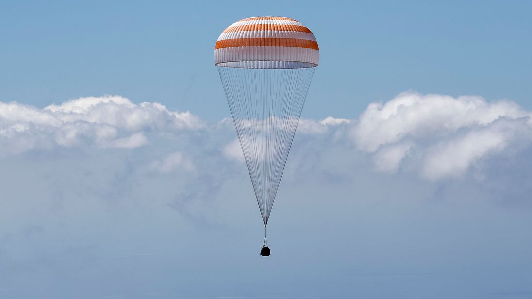 The three astronauts will be on board the Soyuz capsule
