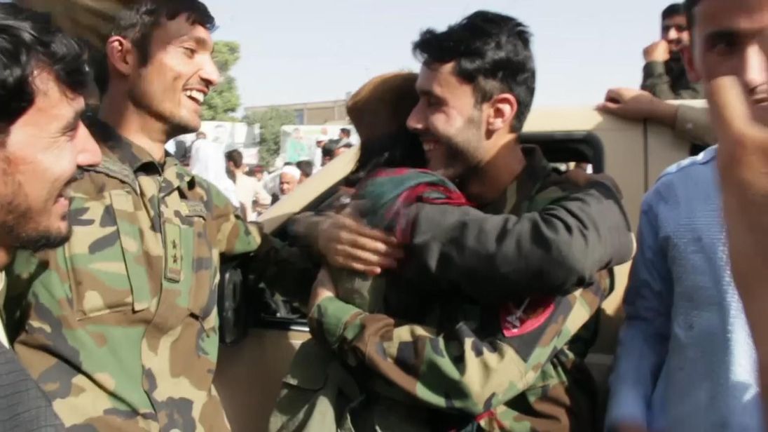 Dozens of Taliban fighters in Afghanistan's northern province of Kunduz celebrated the Islamic Eid al Fitr holiday on Saturday greeting Afghan security forces and local residents.
The celebrations took place after the Taliban announced a three-day