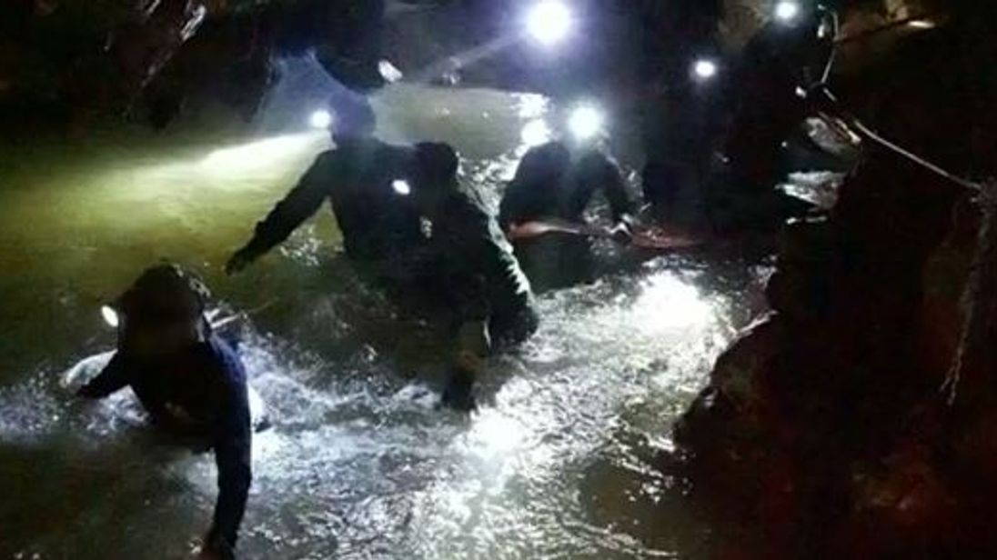 Thailand cave rescue Divers search murky waters as search to find