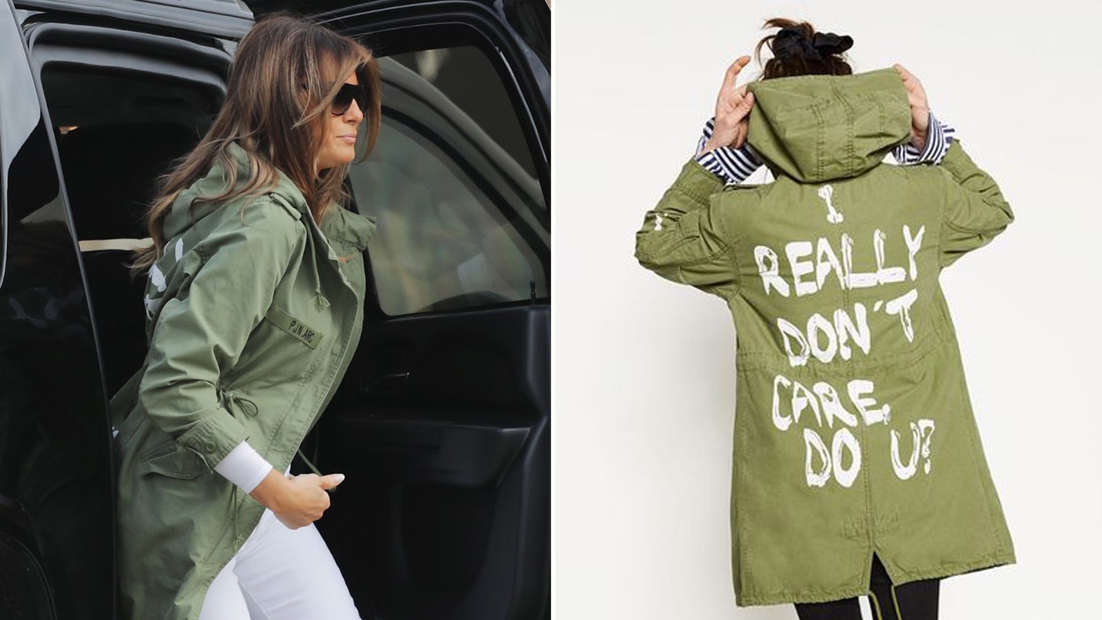Melania Trump reveals message behind 'I really don't care' jacket ...