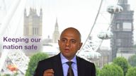 Home Secretary Sajid Javid launches a strengthened version of the Government&#39;s counter-terror strategy