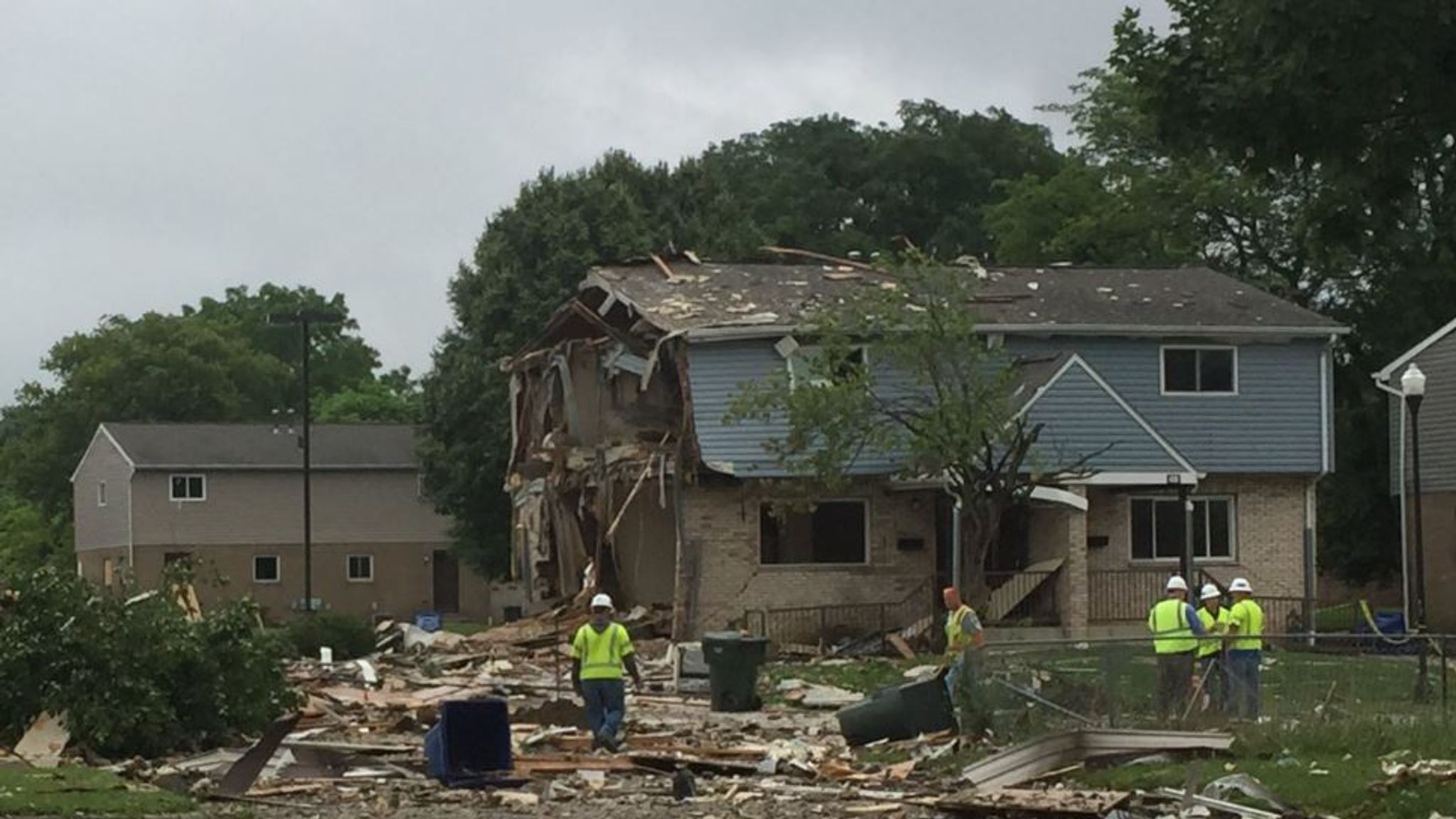 Two critically hurt in gas explosion felt miles away US News Sky News