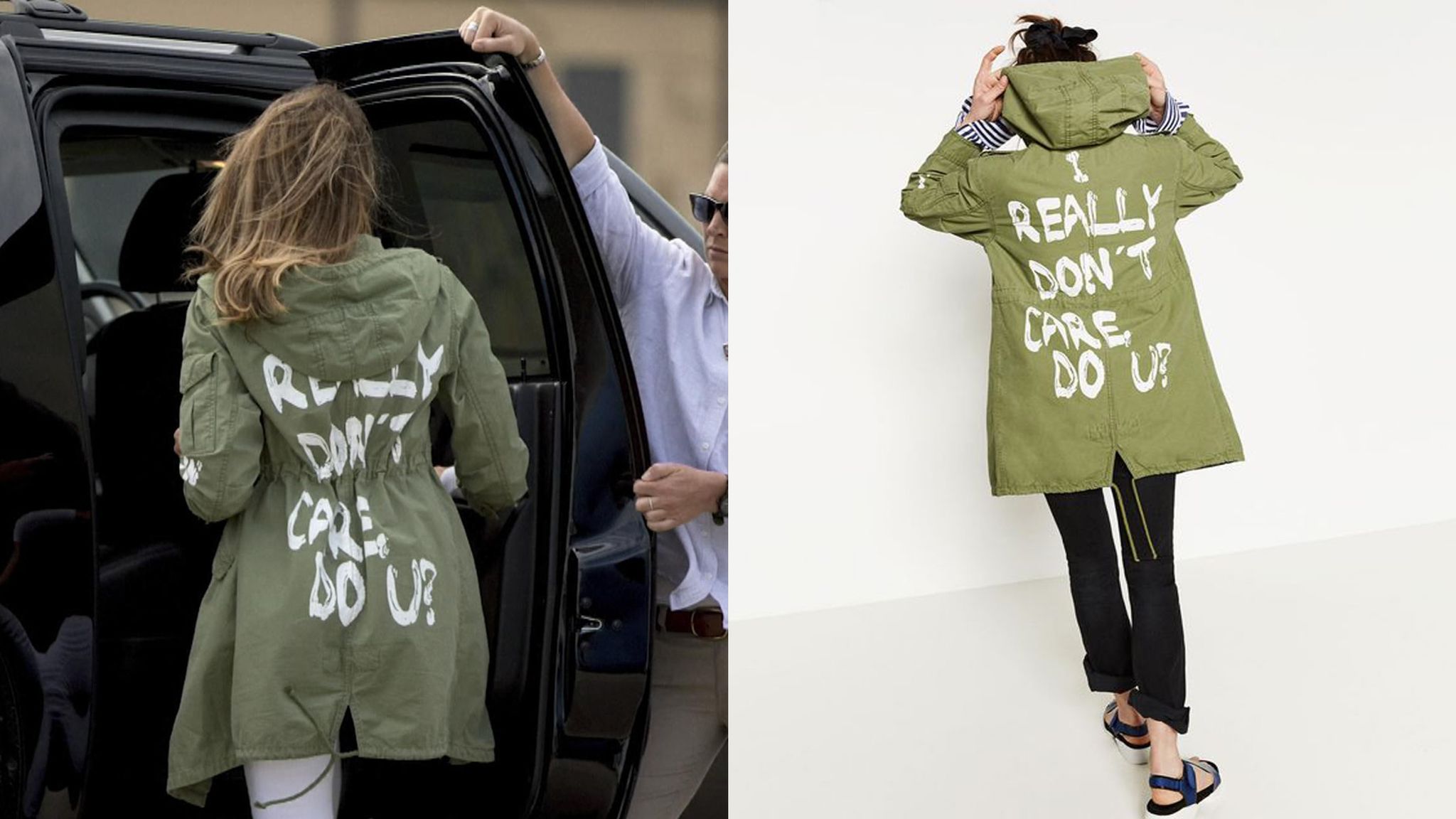 Umeki Knurre videnskabelig Donald Trump defends wife Melania wearing 'don't care' jacket on migrant  trip | US News | Sky News