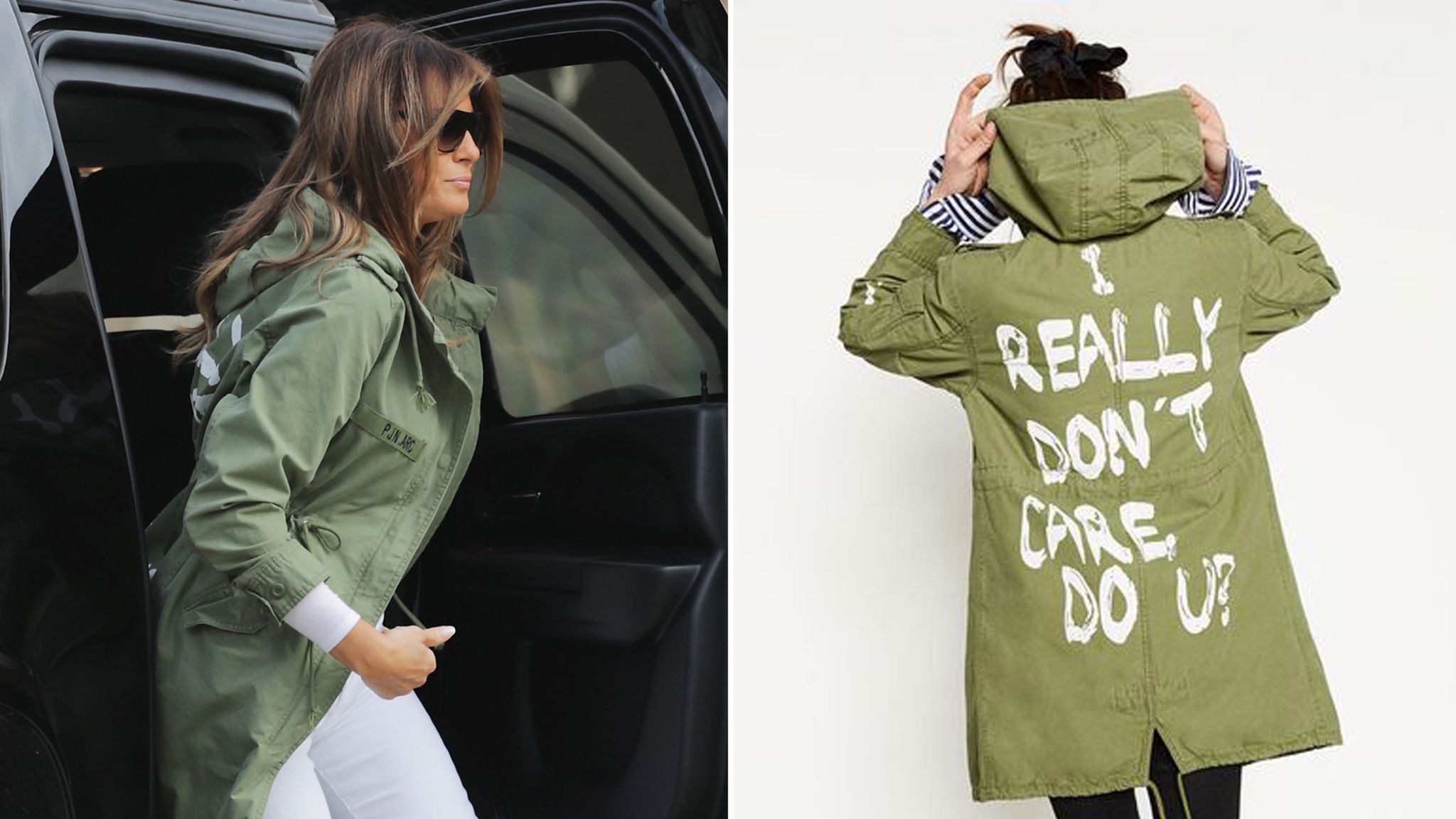 Melania Trump Reveals Message Behind I Really Don T Care Jacket Us News Sky News