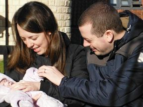 Parents Pete and Amanda Ridgwell from York joined a campaign to boost donations after their six week old daughter Emily died in a hospice