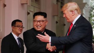 Donald Trump and Kim Jong Un struck an optimistic tone at the start of the summit