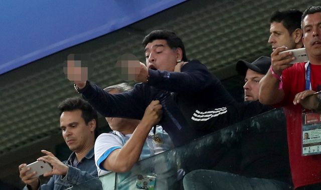 Maradona 'falls ill' after Argentina win Maradona 'falls ill' after Argentina win