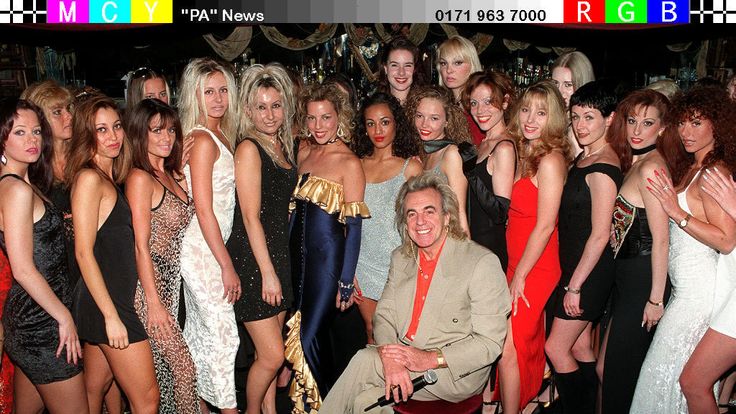 Peter Stringfellow auditioning women for his tableside dancing club in 1996 