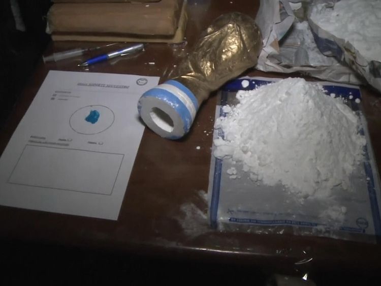 About 10kg of cocaine was found in the haul