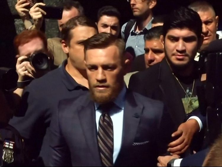 Conor McGregor leaves court after the brief hearing