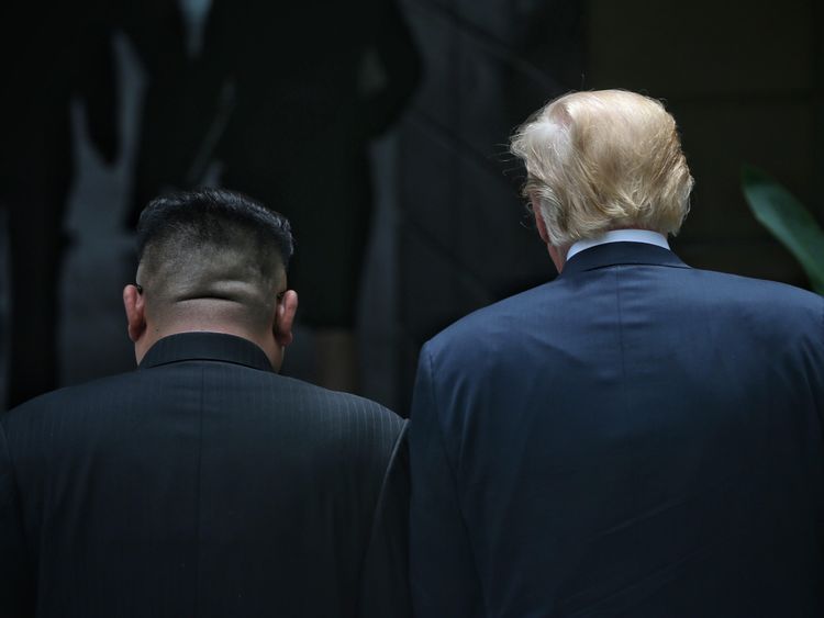 Donald Trump and Kim Jong Un at their historic summit on Sentosa Island