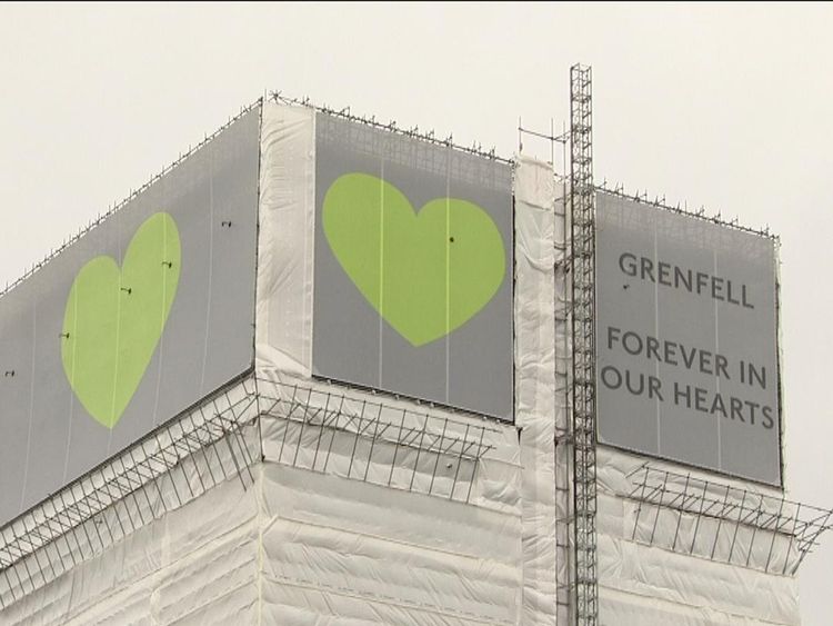 Victims of the Grenfell Tower fire are remembered with 72 seconds of silence