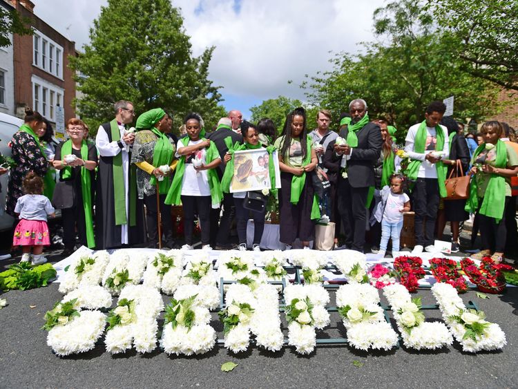 Doves are released outside St Helen's Church, North Kensington, following a Grenfell Tower fire Memorial Service to mark one year since the blaze, which claimed 72 lives. PRESS ASSOCIATION Photo. Picture date: Thursday June 14, 2018. Thursday marks 12 months since a small kitchen fire in the high-rise turned into the most deadly domestic blaze since the Second World War. See PA story MEMORIAL Grenfell. Photo credit should read: David Mirzoeff/PA Wire