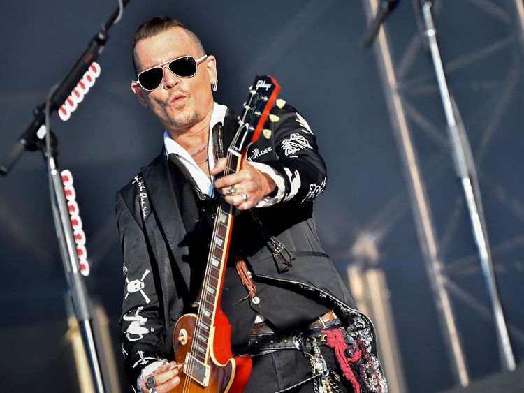 Depp performs with his band The Hollywood Vampires at the Hellfest festival in France on Friday